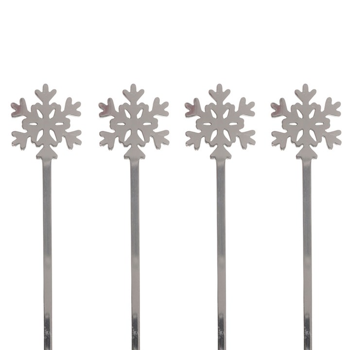 Set of 4 Metal Snowflake Spoons