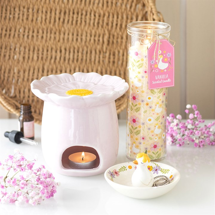 Daisy & Duck Print Vanilla Tube Candle