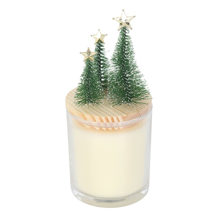 Merry and Bright Bauble Cinnamon & Spice Glass Candle with Tree