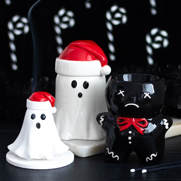Ghost with Santa Hat Incense Cone Holder