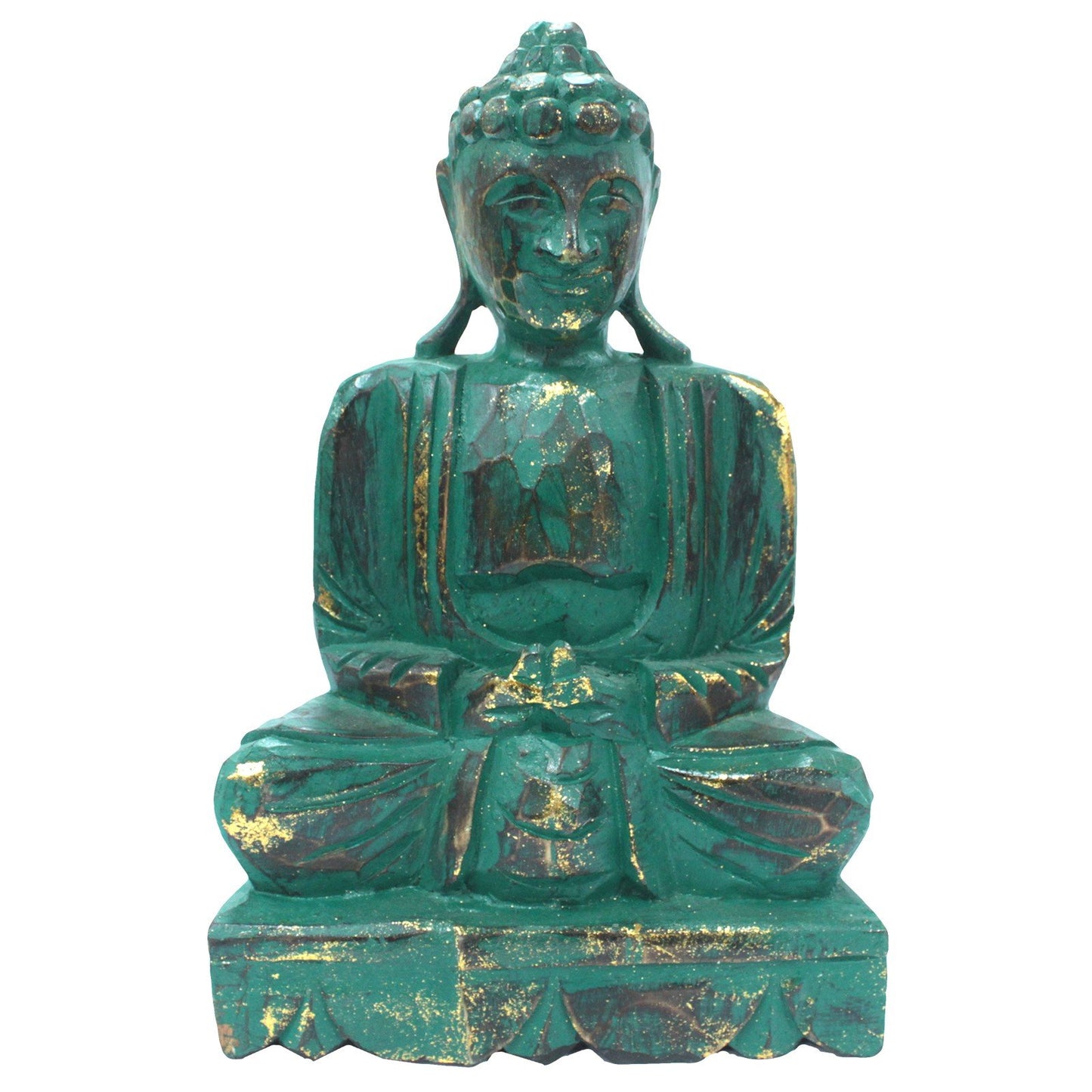 TEAL Wooden -Buddha Statue -30CM