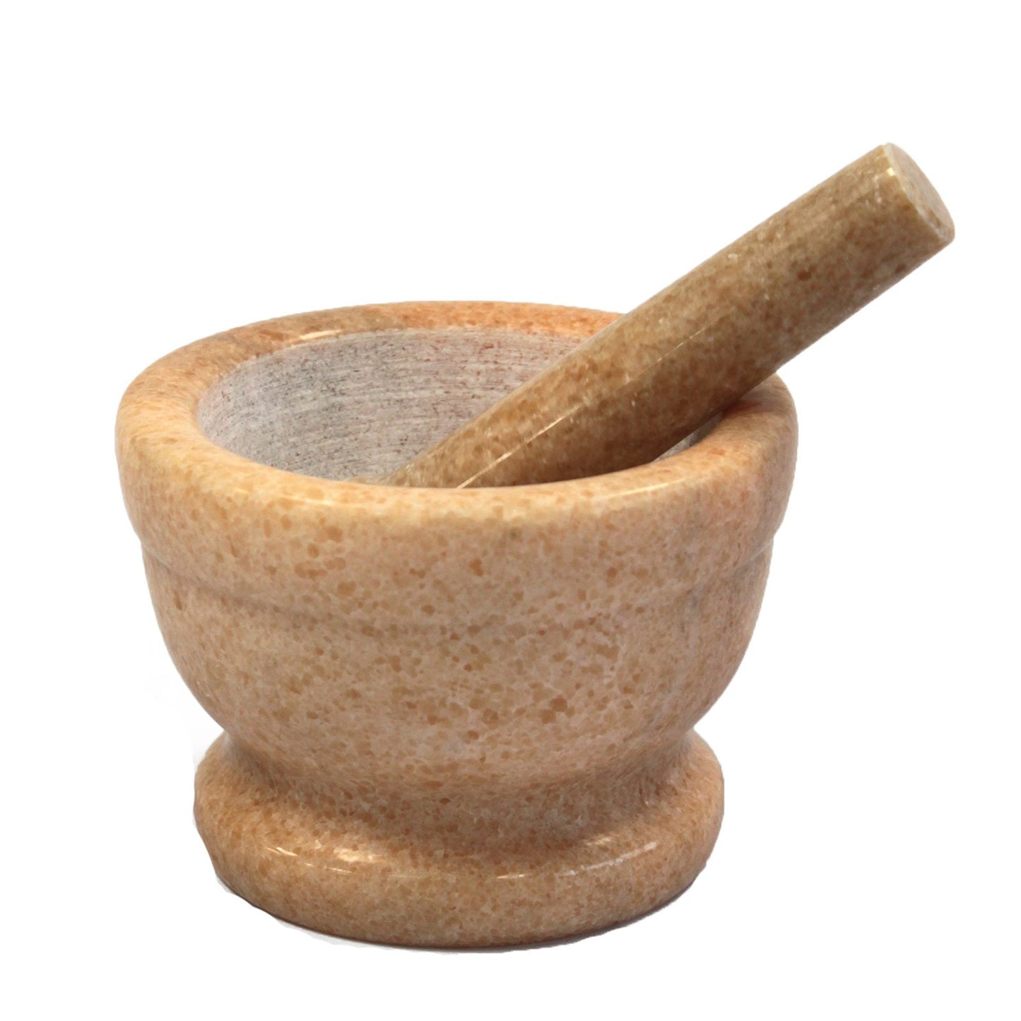 Medium Peach Marble Pestle & Mortar - 10x7cm