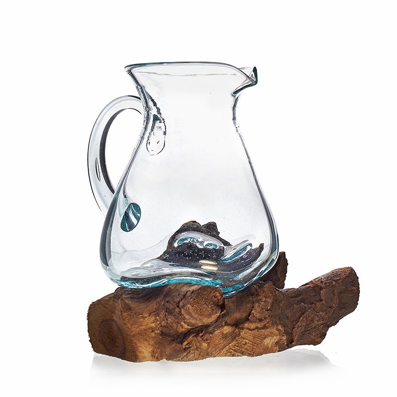 Molten Glass on Woos- Water Jug