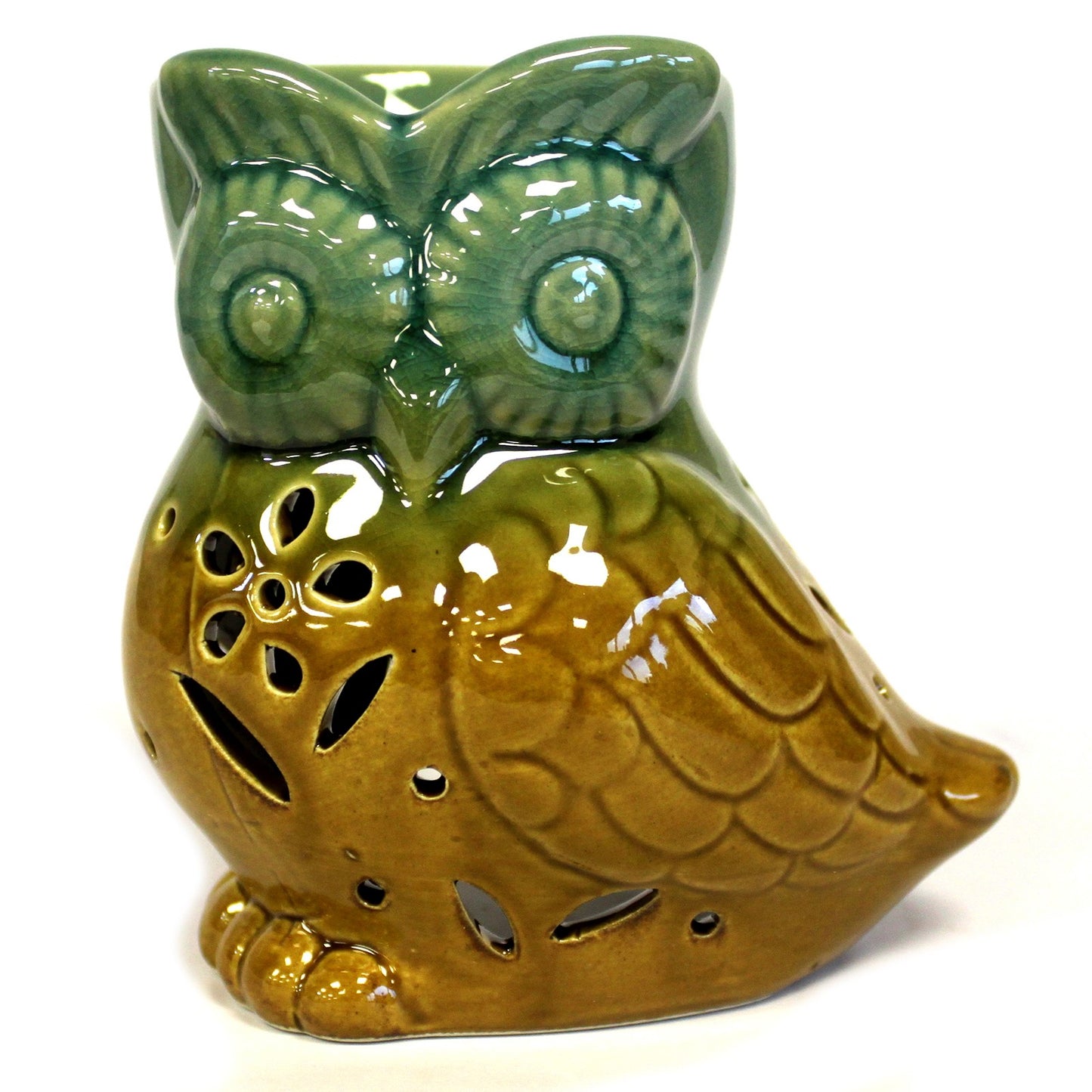 Classic Rustic Oil Burner - Owl Side on