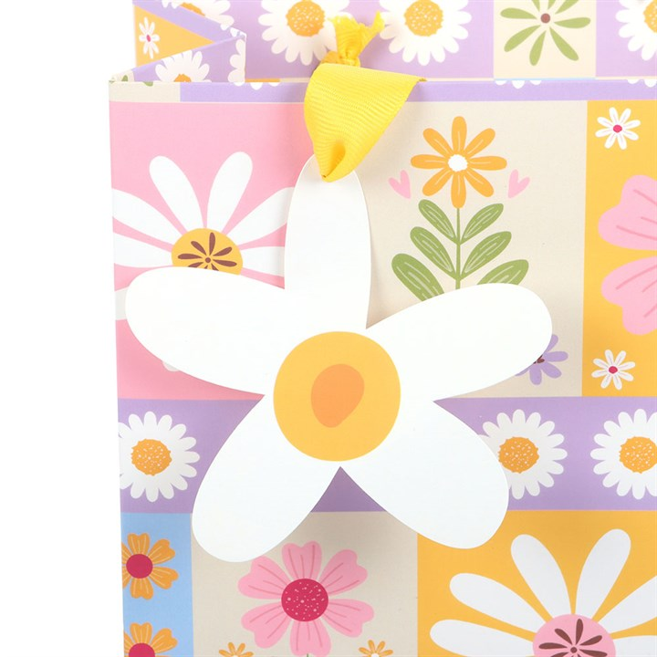 23cm Floral Patchwork Print Gift Bag