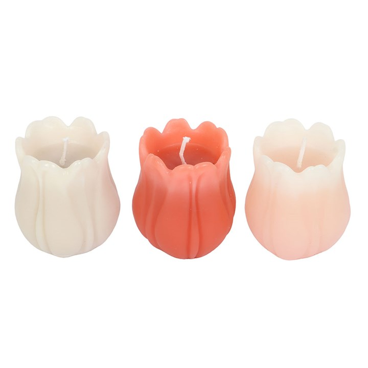 Set of 3 Tulip Shaped Candles