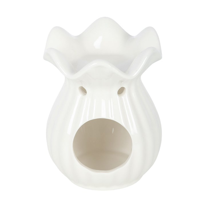 White Pleated Flare Oil Burner