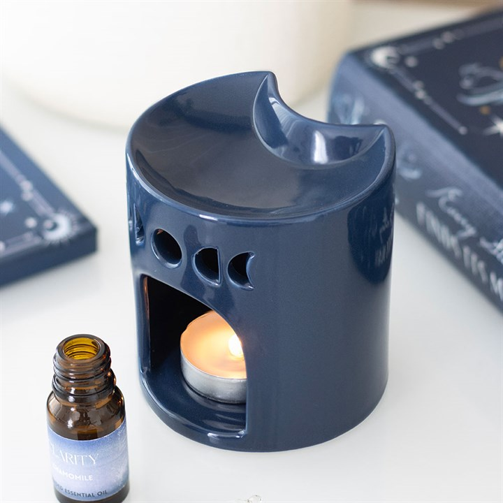 Blue Crescent Moon Oil Burner