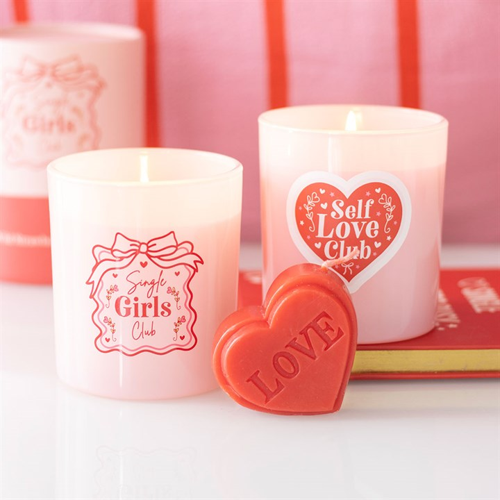 Red Love Heart Shaped Valentine's Day Candle