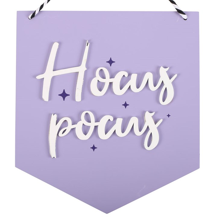 Purple Hocus Pocus Hanging Sign