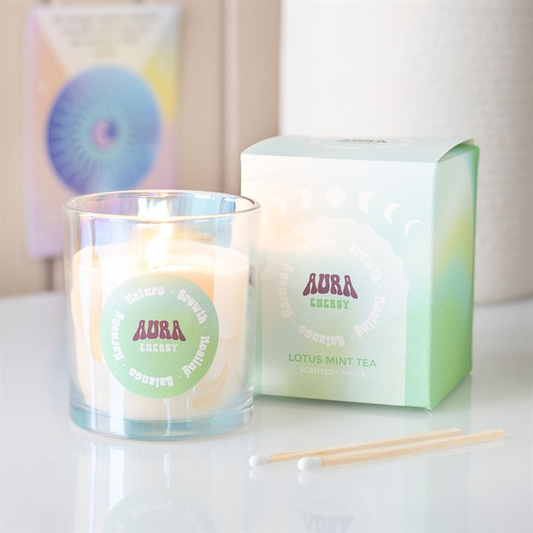 Aura Energy Lotus Mint Tea Iridescent Candle