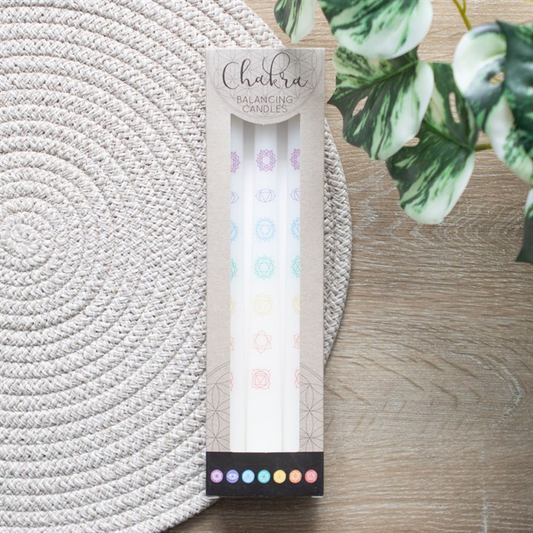 Set of 3 Chakra Balancing Taper Dinner Candles