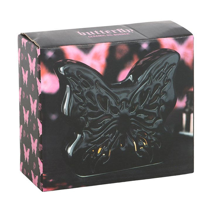 Black Cut-Out Butterfly Oil Burner