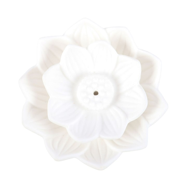 White Lotus Flower Incense Stick Holder