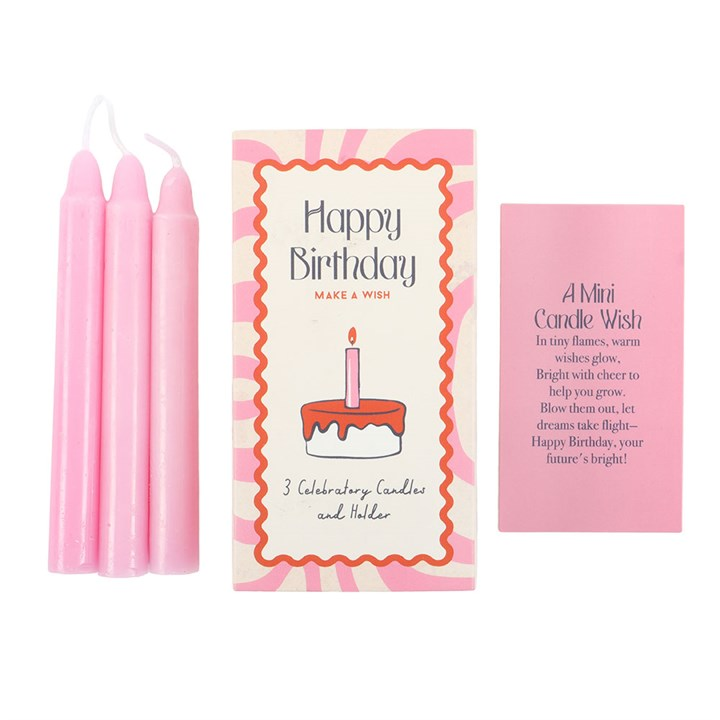 Set of 3 Happy Birthday Candles in a Box