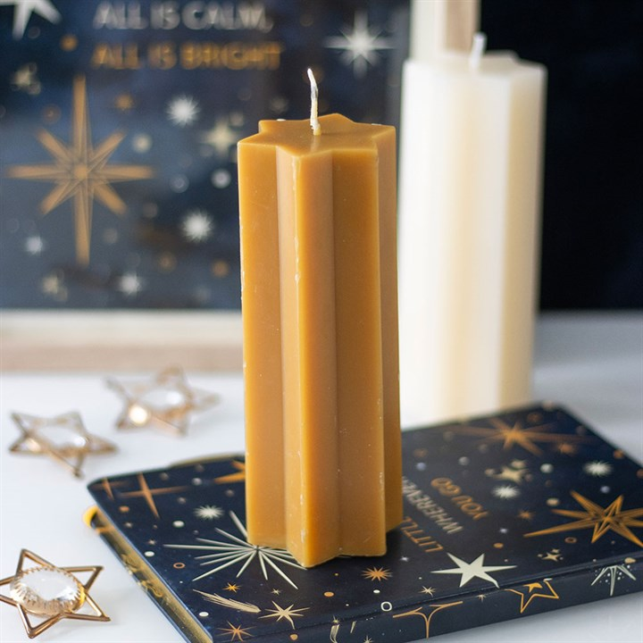 Gold Starry Night Star Shaped Taper Candle