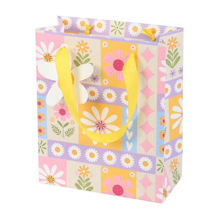 23cm Floral Patchwork Print Gift Bag