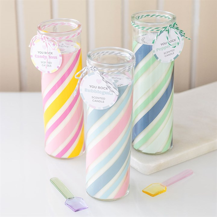 Candy Stripe Peppermint Tube Candle