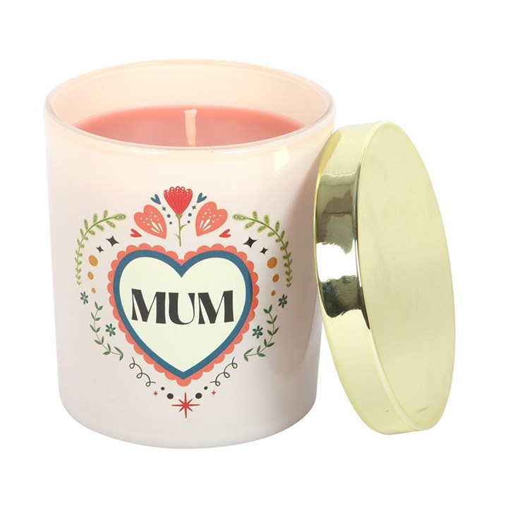 Mum Folk Heart French Tulip Candle