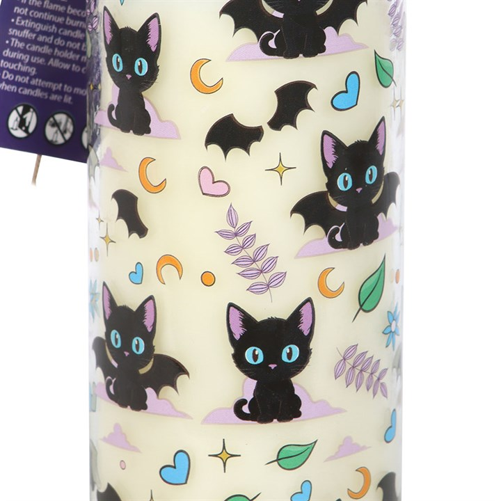 Cute and Creepy Cat Print Lavender Tube Candle