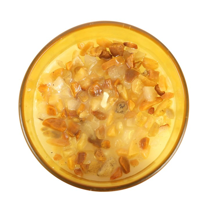 Solar Plexus Chakra Lemon Crystal Chip Candle