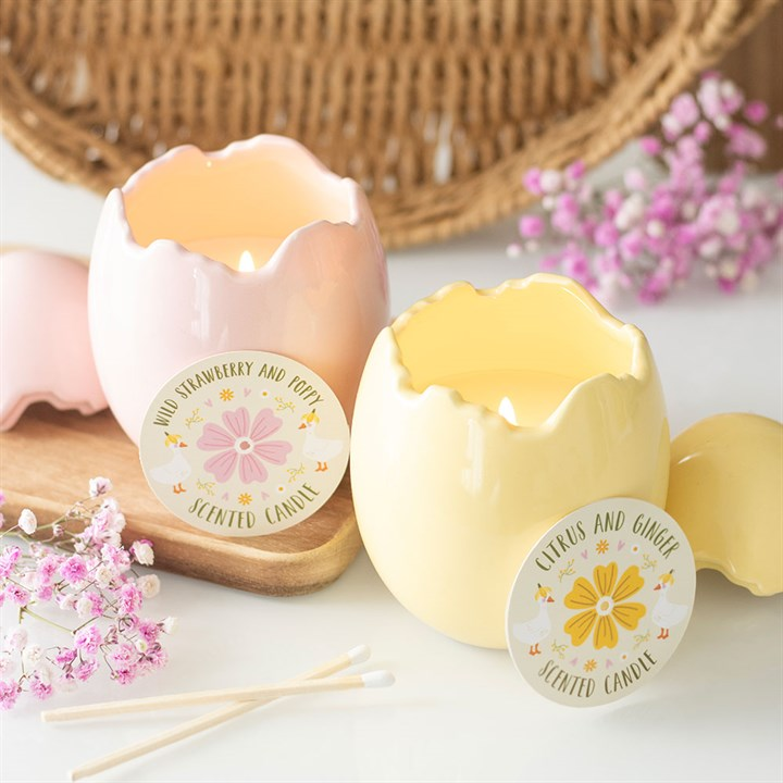 Wild Strawberry & Poppy Egg Shaped Candle